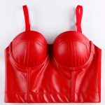 Corset cu push up din piele eco Sutien Rosu Metalizat FITINT 474 2025 23