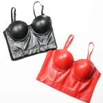 Corset cu push up din piele eco Sutien Rosu Metalizat FITINT 474 2025 17