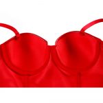 Corset cu push up din piele eco Sutien Rosu Metalizat FITINT 474 2025 21