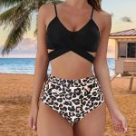 Costum de baie damă push-up talie înaltă Negru – FITINT 181 2025 16