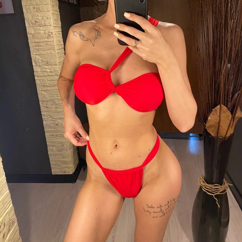 Costum de baie damă 2 piese Rosu – FITINT 499 2025 7