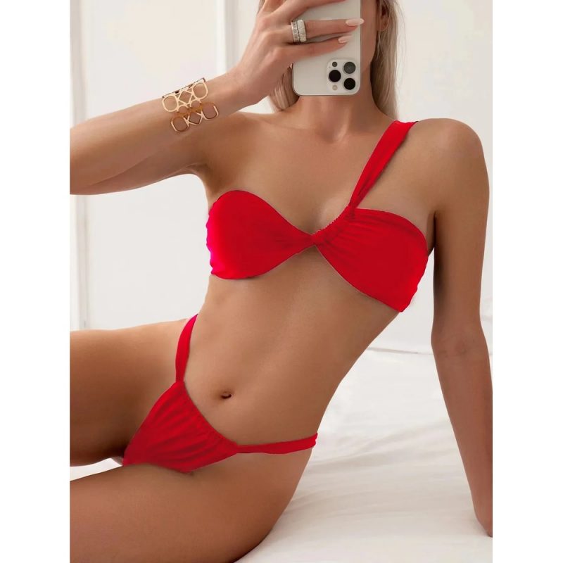 Costum de baie damă 2 piese Rosu – FITINT 499 2025 1