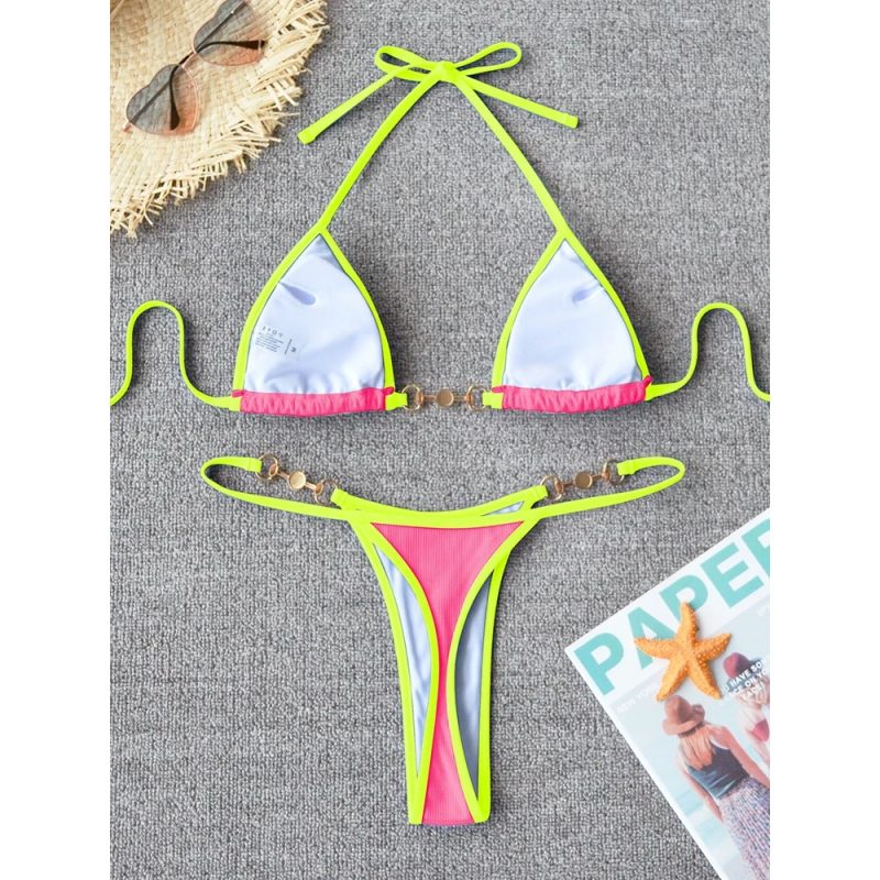 Costum de baie damă 2 piese Roz – FITINT 506 2025 4