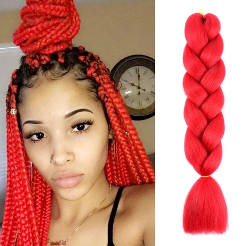 Extensii colorate de par o culoare pentru impletituri coada 486 2025 7