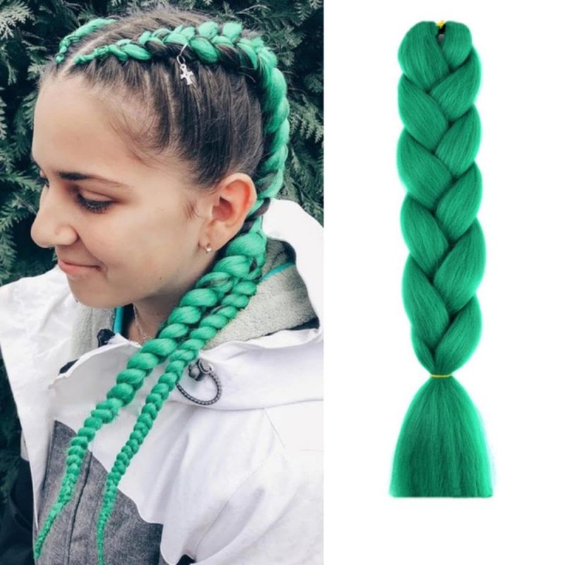 Extensii colorate de par o culoare pentru impletituri coada 486 2025 9