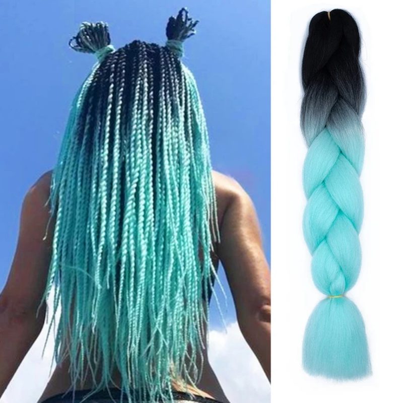 Extensii colorate de par 2 culori pentru impletituri coada 487 2025 4
