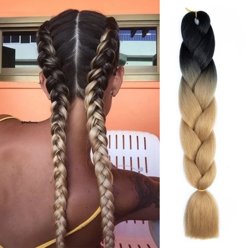 Extensii colorate de par 2 culori pentru impletituri coada 487 2025 6