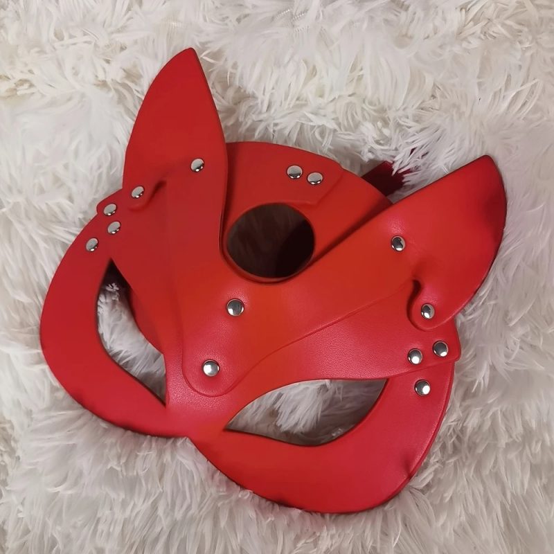 Masca din piele sexy Carnaval Party Cosplay Pisica Rosie FITINT 278 2025 3