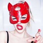 Masca din piele sexy Carnaval Party Cosplay Pisica Rosie FITINT 278 2025 8