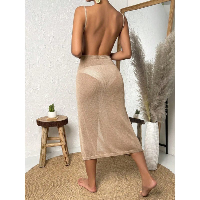 Rochie de plaja damă Bej – FITINT 483 2025 5