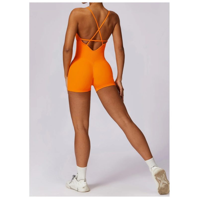 Salopetă fitness damă Portocaliu – FITINT 460 2025 7