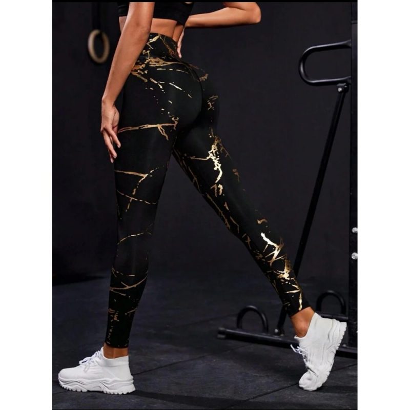 Colanți sport damă talie înaltă Auriu – FITINT 048 2025 6