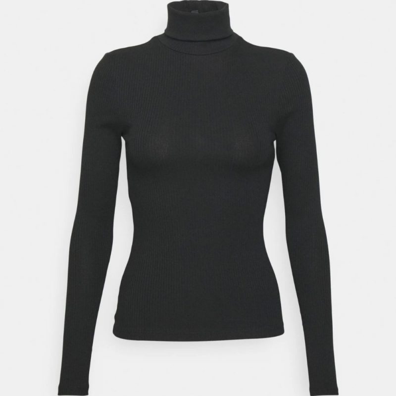 Maleta dama bumbac FITINT elastica, cu maneci lungi Negru 2025 2