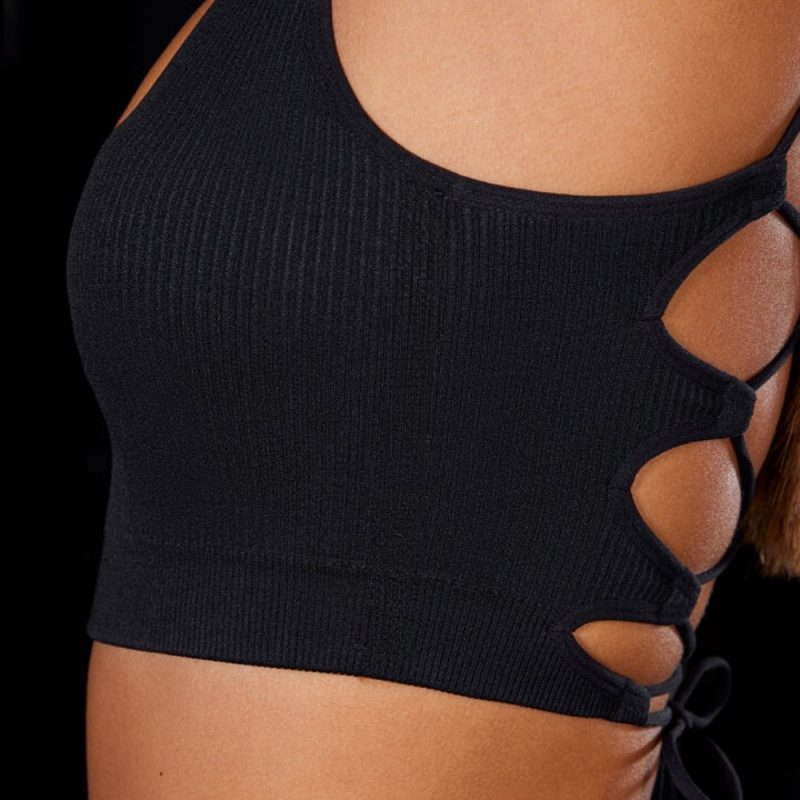 Bustieră sport damă push-up Negru – FITINT 225 2025 7