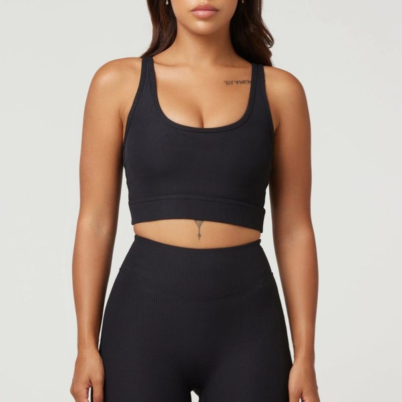 Bustieră sport damă push-up Negru – FITINT 225 2025 3