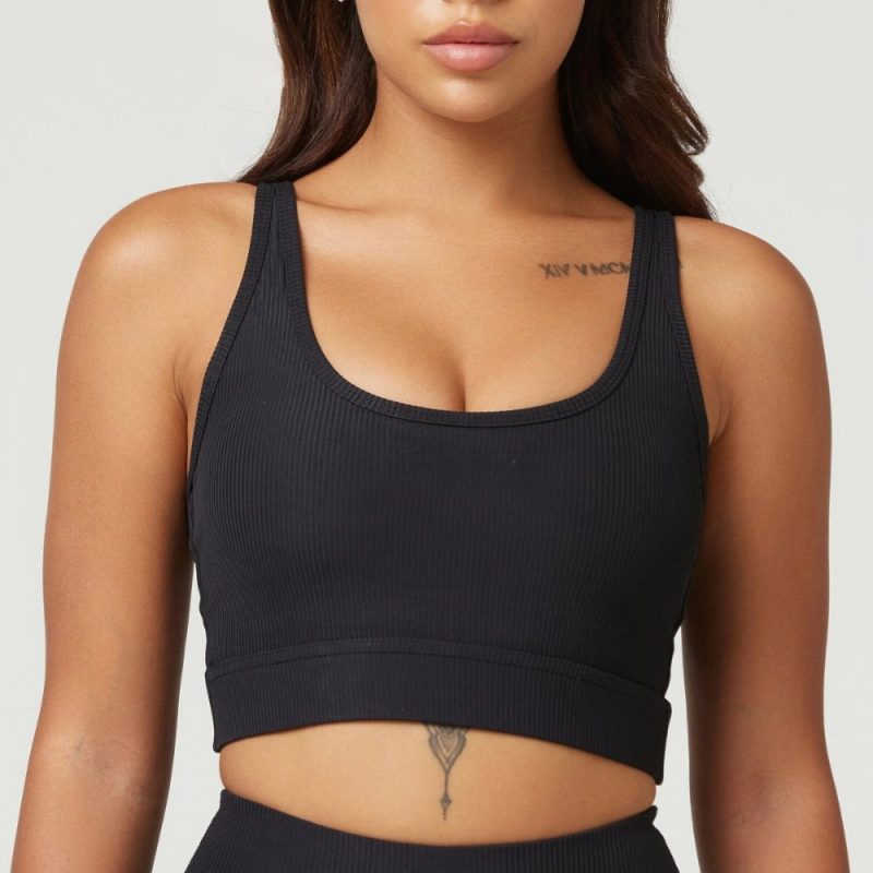 Bustieră sport damă push-up Negru – FITINT 225 2025 6