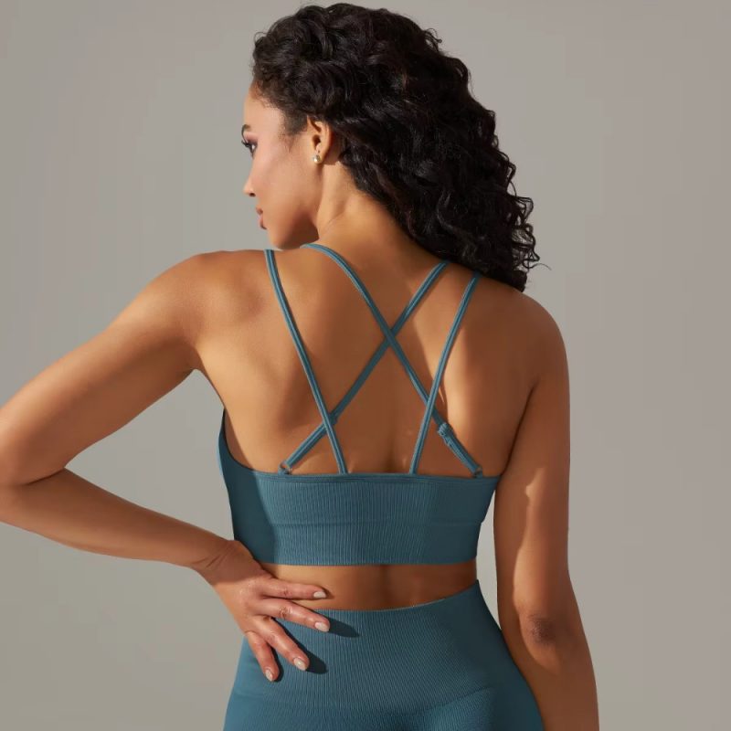Bustieră sport damă material elastic Verde – FITINT 236 2025 2