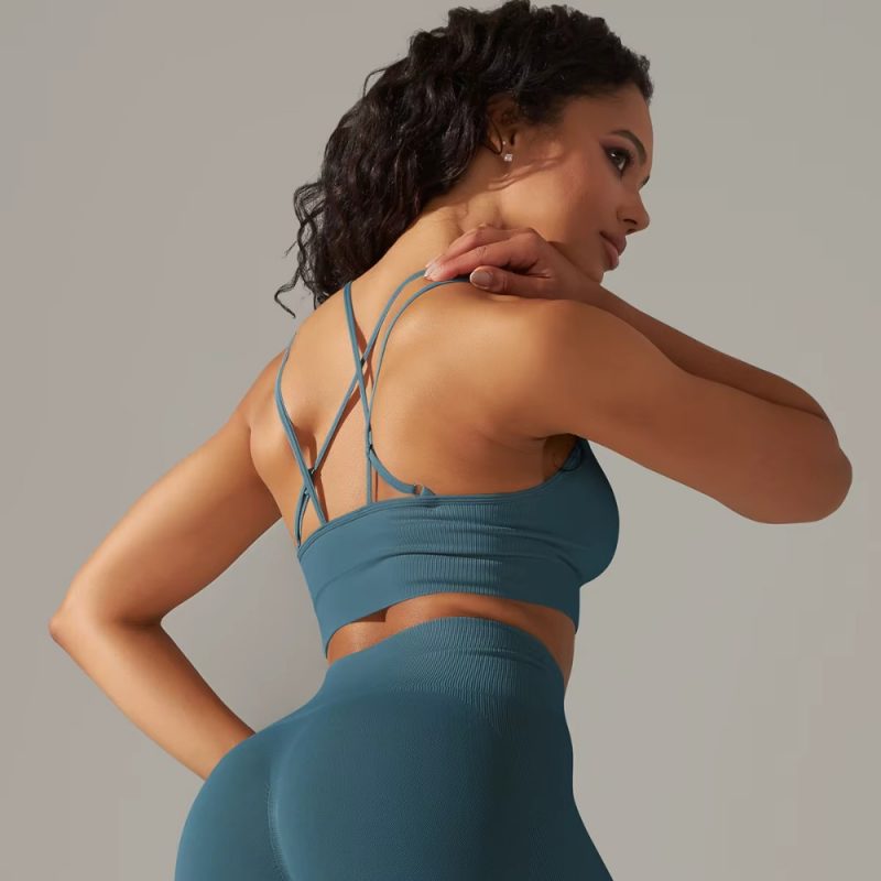 Bustieră sport damă material elastic Verde – FITINT 236 2025 3