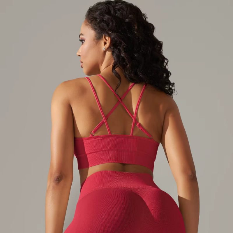 Bustieră sport damă material elastic Rosu – FITINT 238 2025 3
