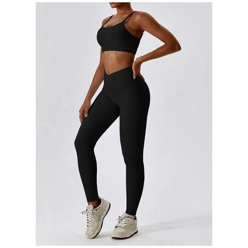 Bustieră sport damă material elastic Negru – FITINT 172 2025 2
