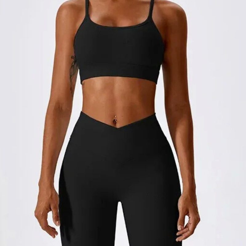 Bustieră sport damă material elastic Negru – FITINT 172 2025 5