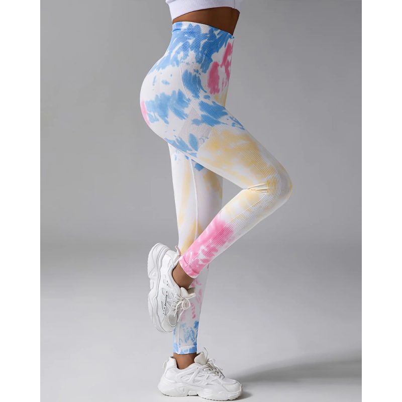 Colanți sport damă push-up talie înaltă Alb – FITINT 115 2025 3