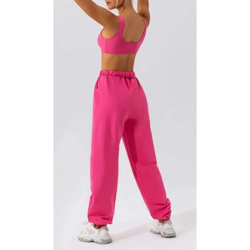 Pantalon trening dama FITINT Kelsey cu buzunare Roz 2025 5