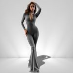 Salopeta dama modelatoare FITINT Hira evazata Gri 2025 6
