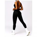 Salopetă fitness damă push-up Negru – FITINT 217 2025 20