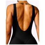 Salopetă fitness damă push-up Negru – FITINT 217 2025 18