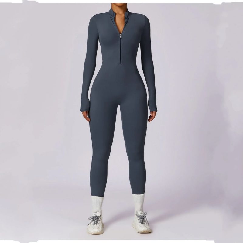 Salopetă fitness damă Albastru – FITINT 094 2025 1