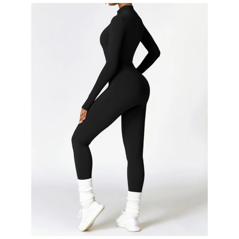 Salopetă fitness damă Negru – FITINT 163 2025 4
