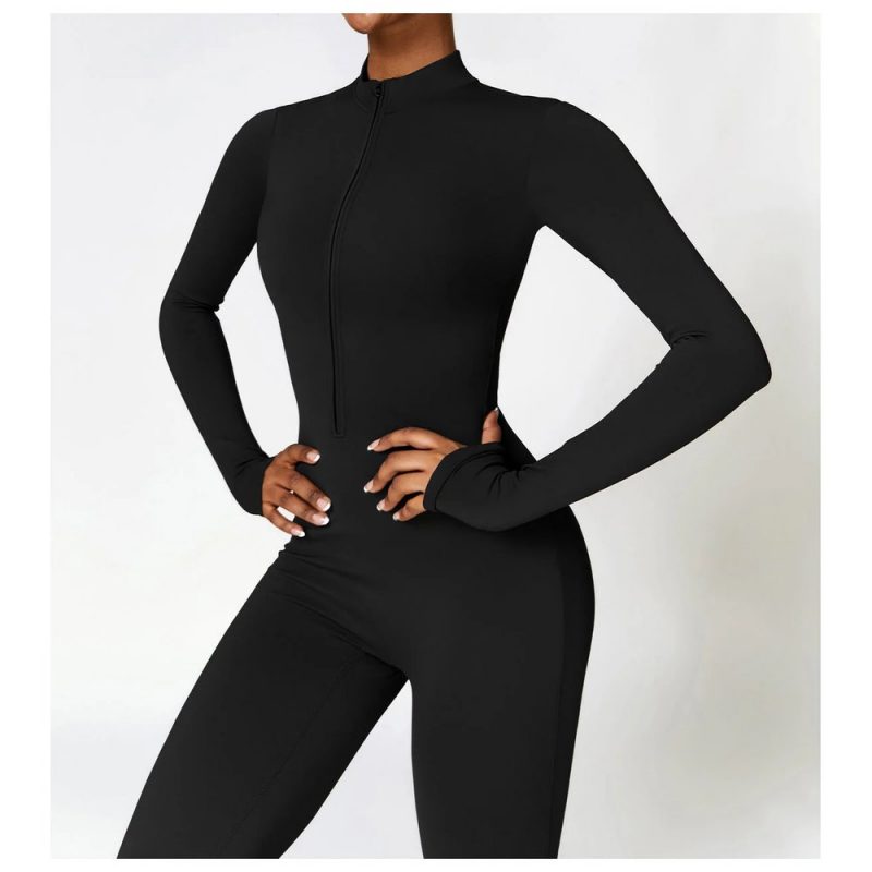 Salopetă fitness damă Negru – FITINT 163 2025 5