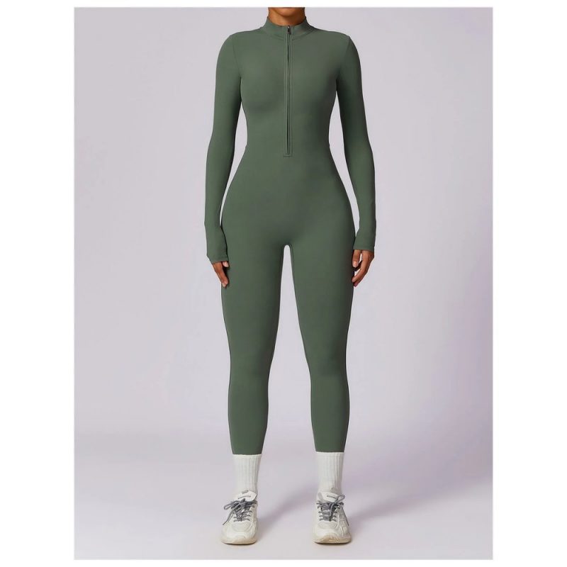 Salopetă fitness damă Verde – FITINT 127 2025 5