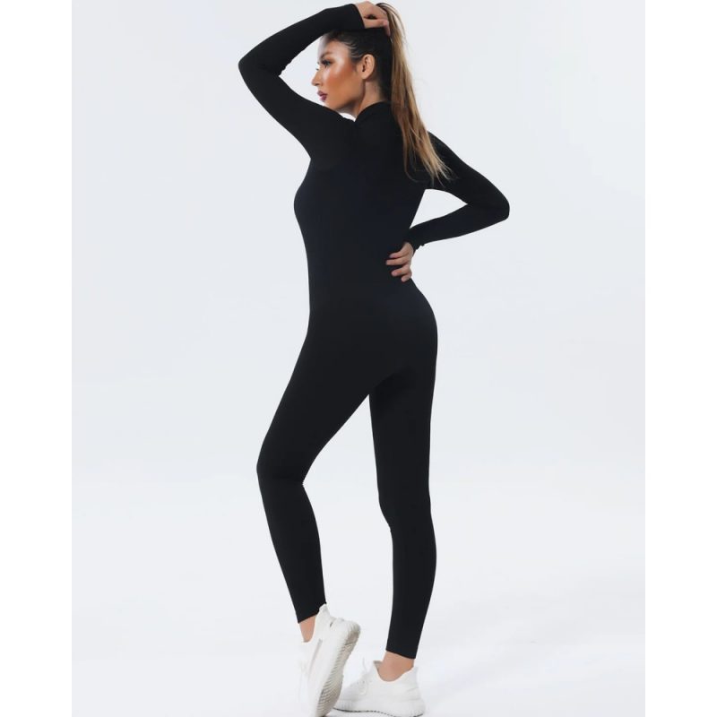 Salopetă fitness damă Negru – FITINT 116 2025 2
