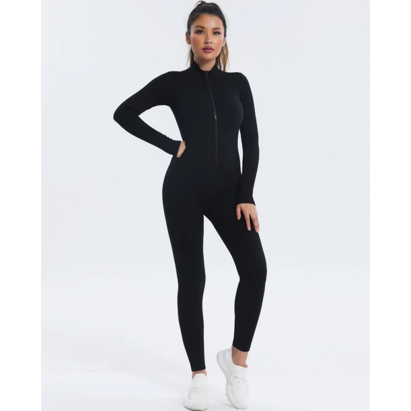Salopetă fitness damă Negru – FITINT 116 2025 1
