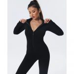 Salopetă fitness damă Negru – FITINT 116 2025 15