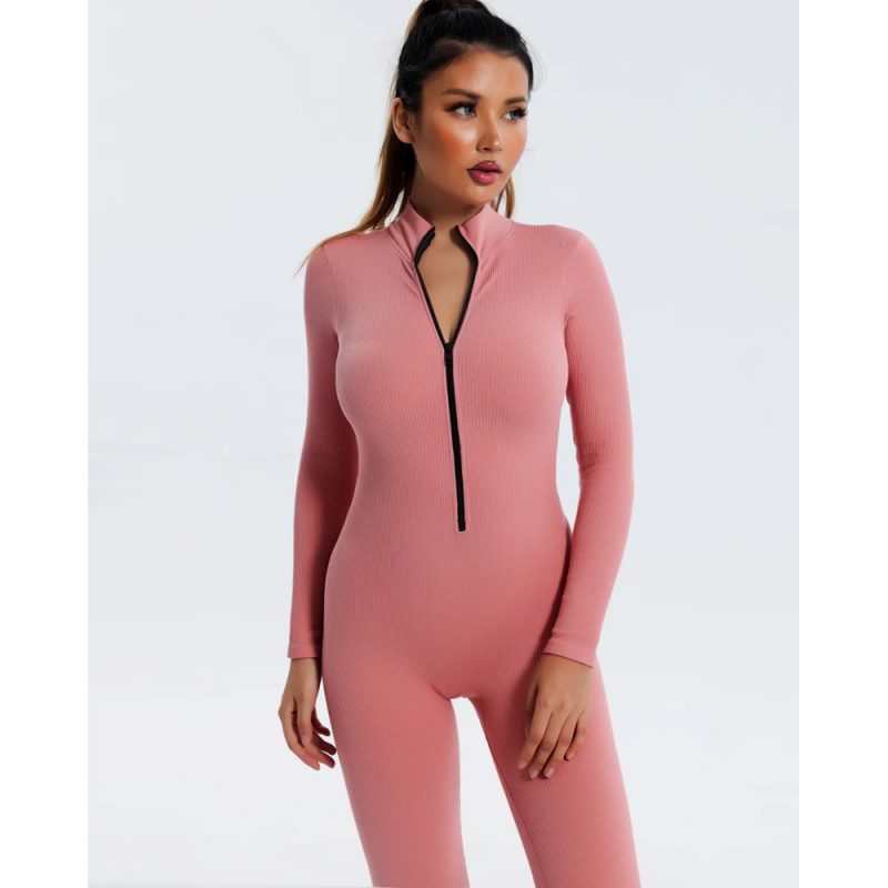 Salopetă fitness damă Roz – FITINT 168 2025 3