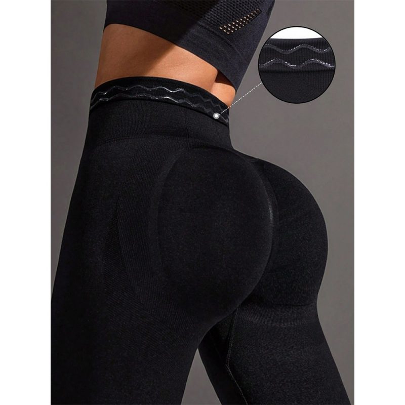 Colanți sport damă push-up talie înaltă Negru – FITINT 004 2025 1