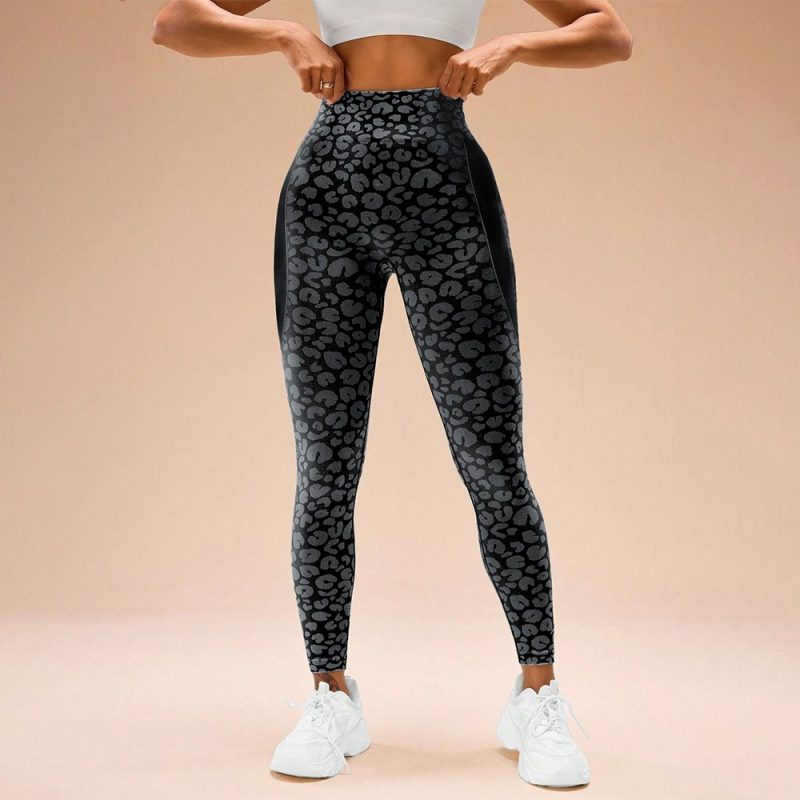 Colanți sport damă push-up talie înaltă Negru – FITINT 001 2025 6