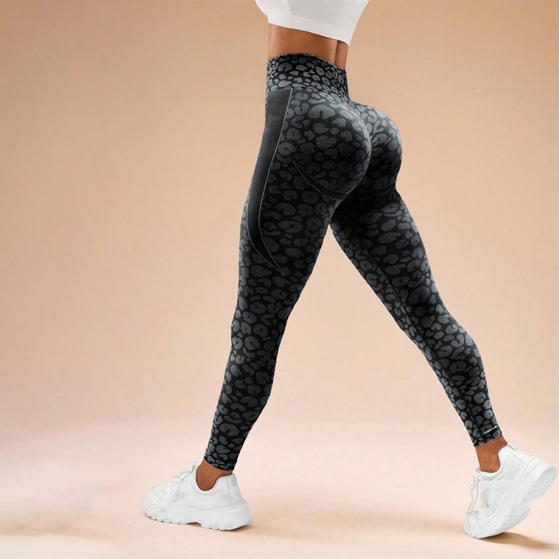 Colanți sport damă push-up talie înaltă Negru – FITINT 001 2025 4
