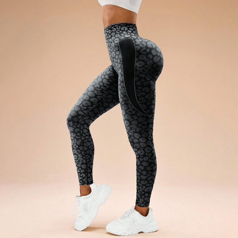 Colanți sport damă push-up talie înaltă Negru – FITINT 001 2025 5