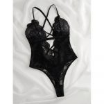 Body dama din dantela cu decolteu adanc FITINT Negru 367 2025 6