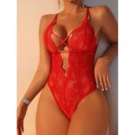 Body dama din dantela cu decolteu adanc FITINT Rosu 367 2025 15