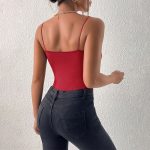 Body dama rosu cu decolteu adanc FITINT prindere cu capse 012 2025 9