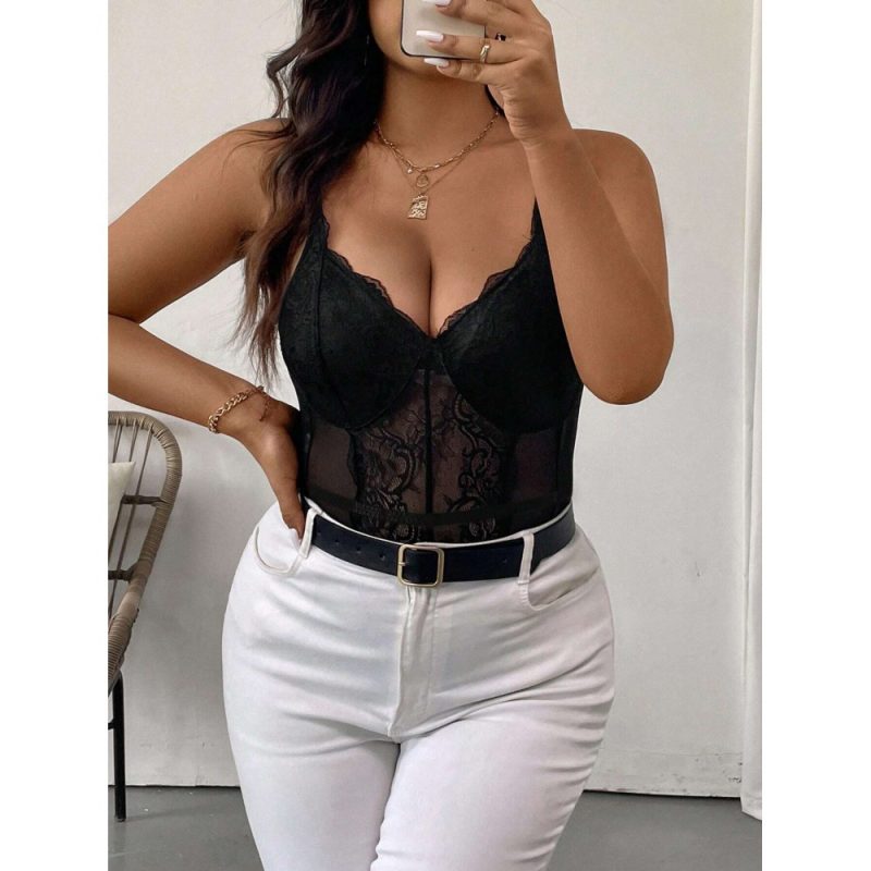 Body din dantela Marimi Mari FITINT Negru 003 2025 1