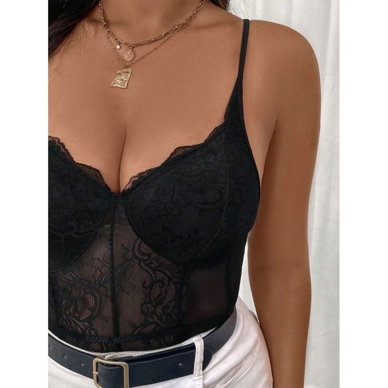 Body din dantela Marimi Mari FITINT Negru 003 2025 3
