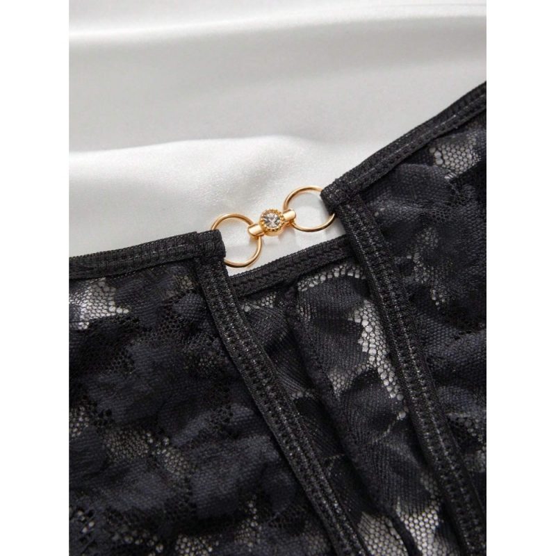 Chiloti dantela tanga dama FITINT Negru 138 2025 6