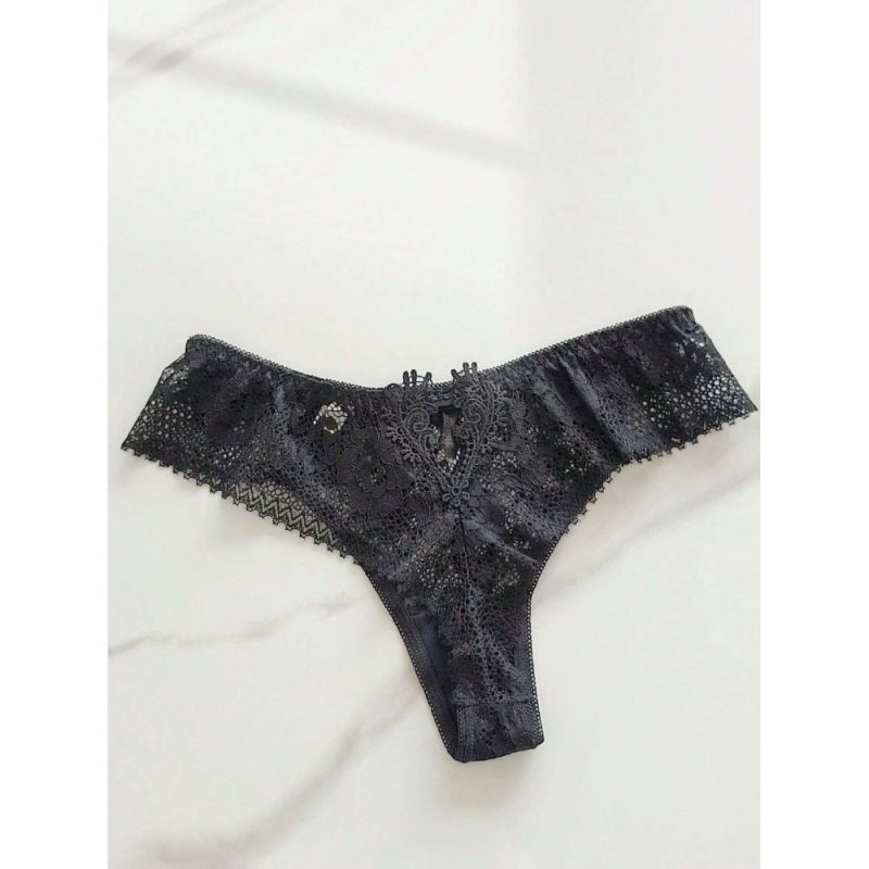 Chiloti tanga sexy din dantela FITINT Negru 243 2025 4