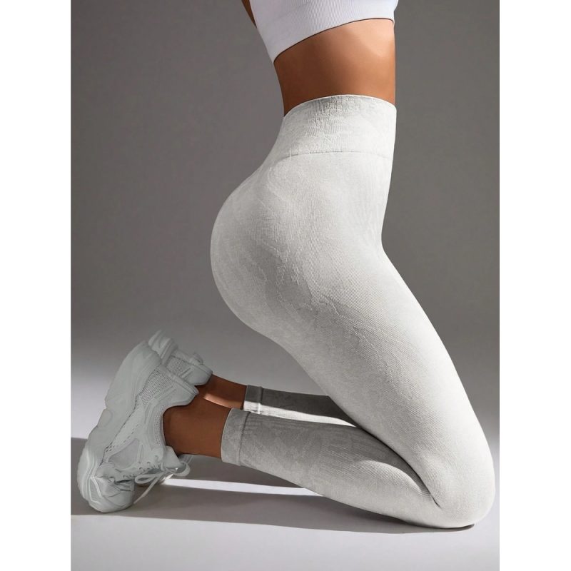 Colanți sport damă push-up talie înaltă Alb – FITINT 008 2025 3